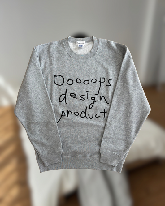 Gray)Ooooops handwritten sweat