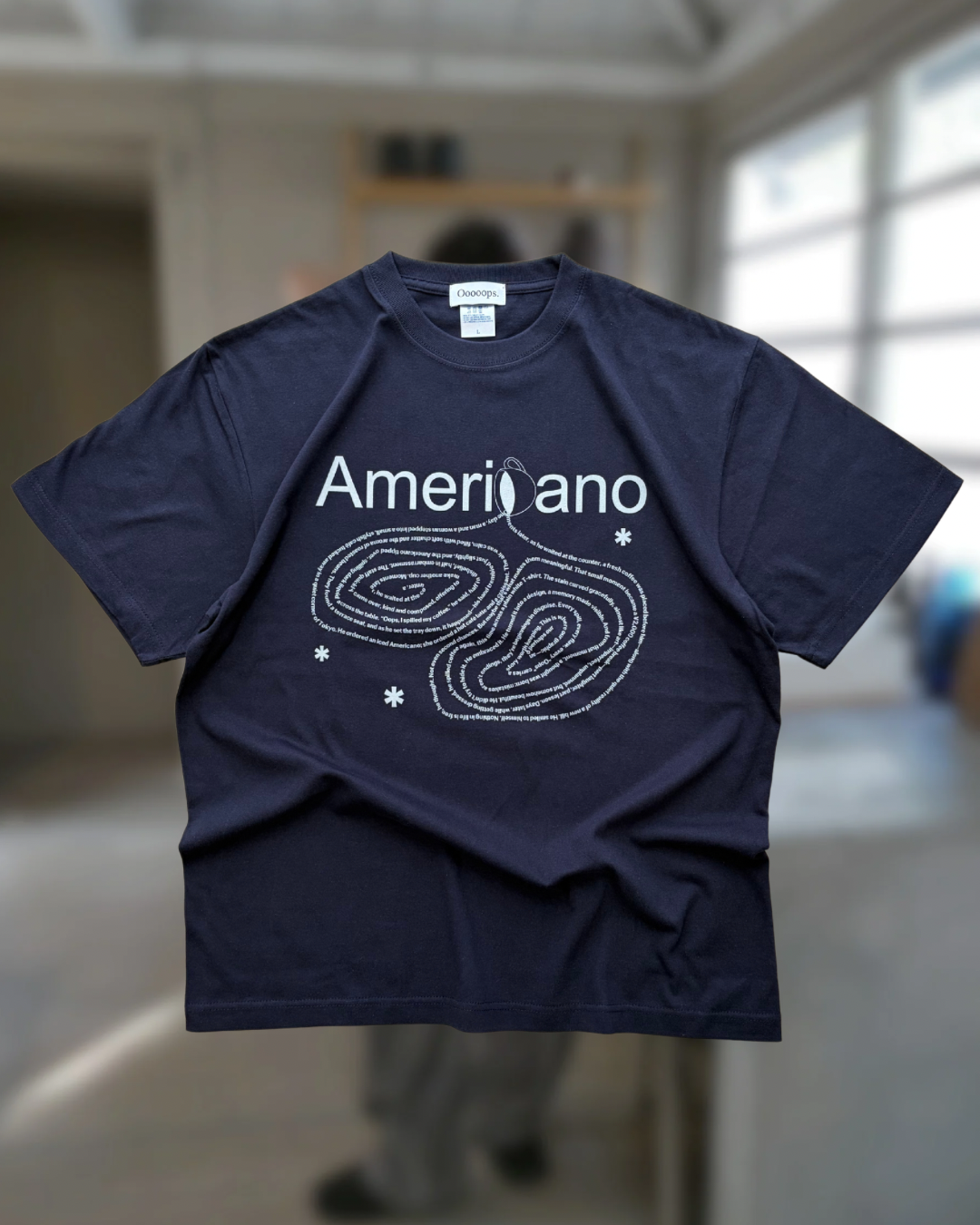 Navy)Americano spilling tee