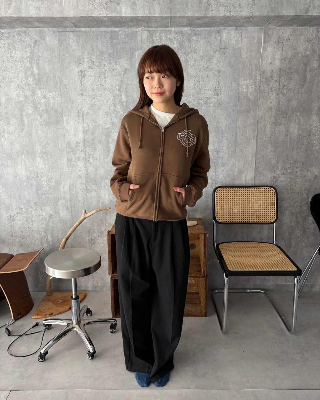 Brown)Guruguru zip foodie