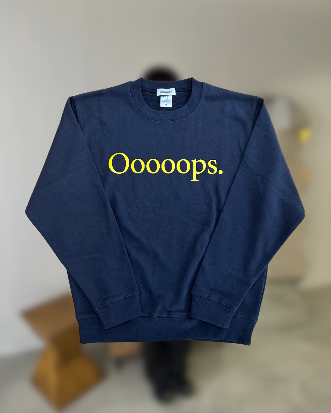 Navy)Ooooops print sweat