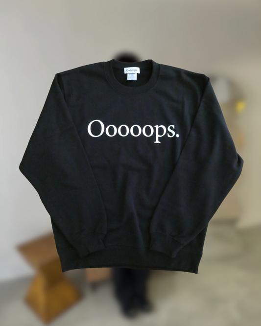 Black)Ooooops print sweat
