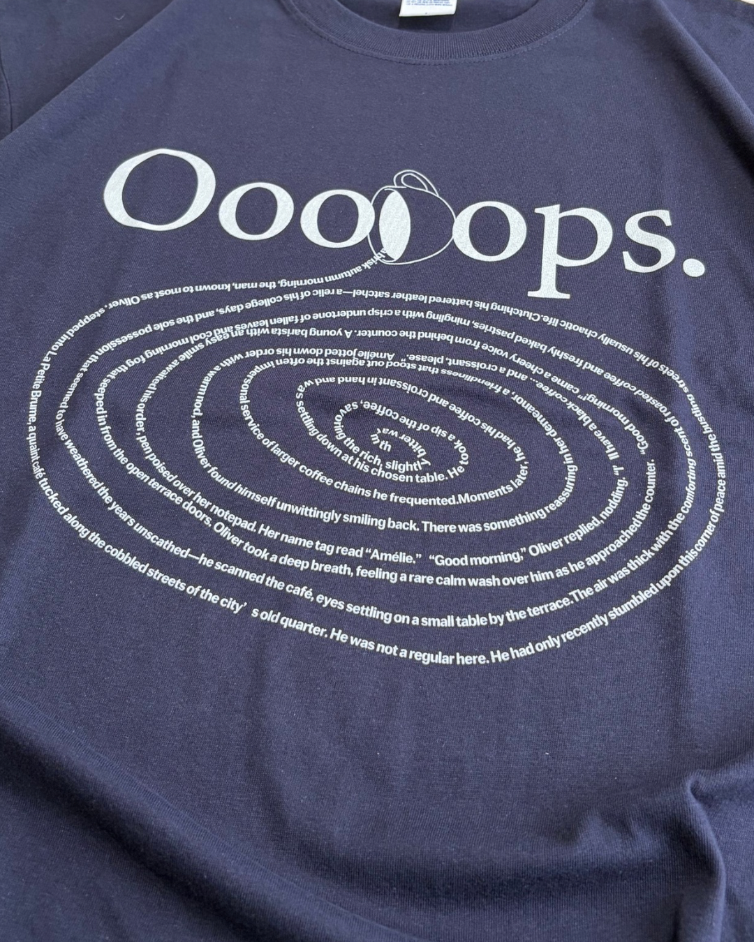 Navy_Gray)Spilling coffee tee