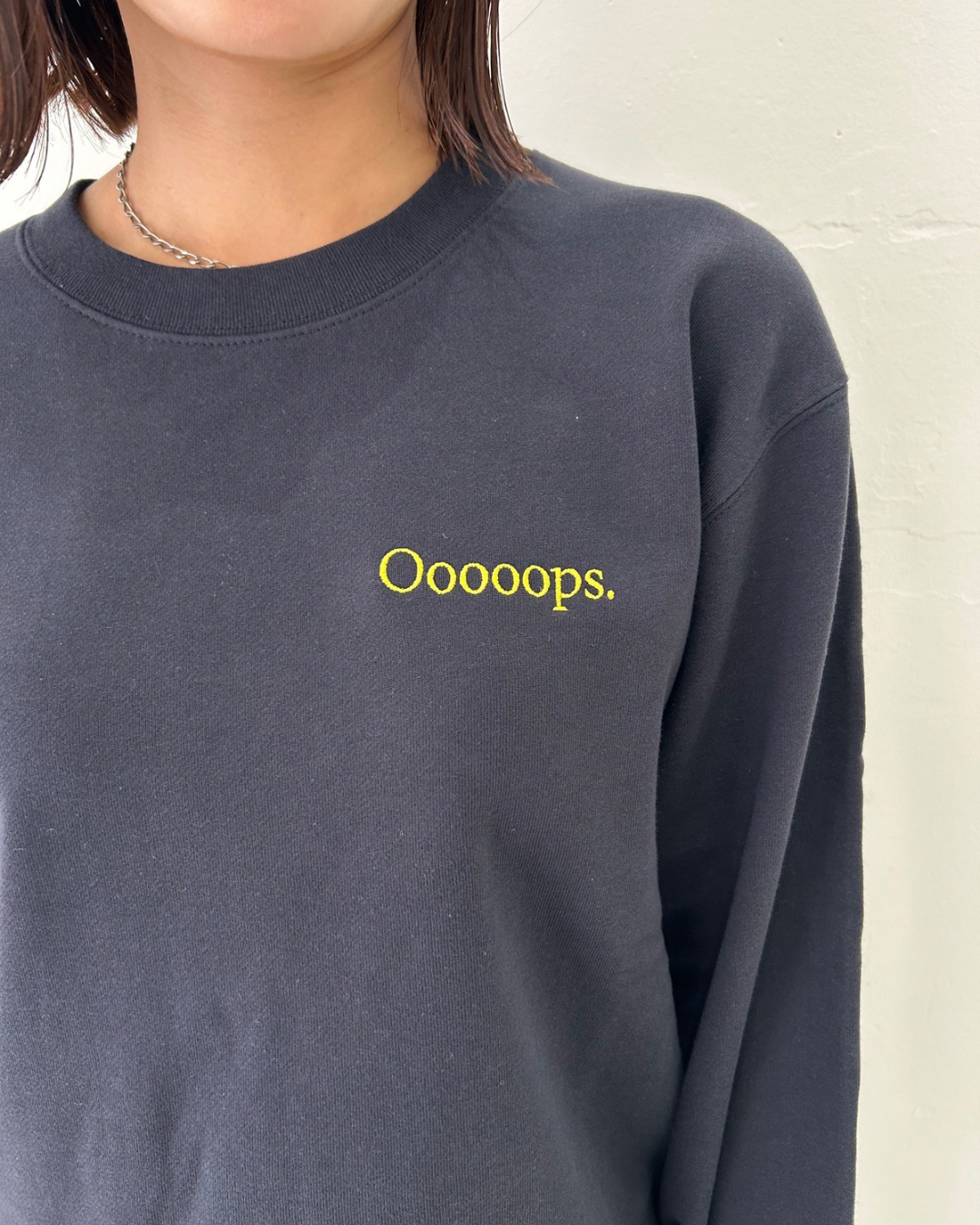 Navy)Ooooops logo sweat