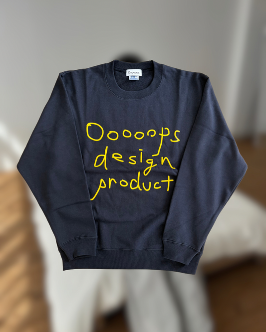 Navy)Ooooops handwritten sweat