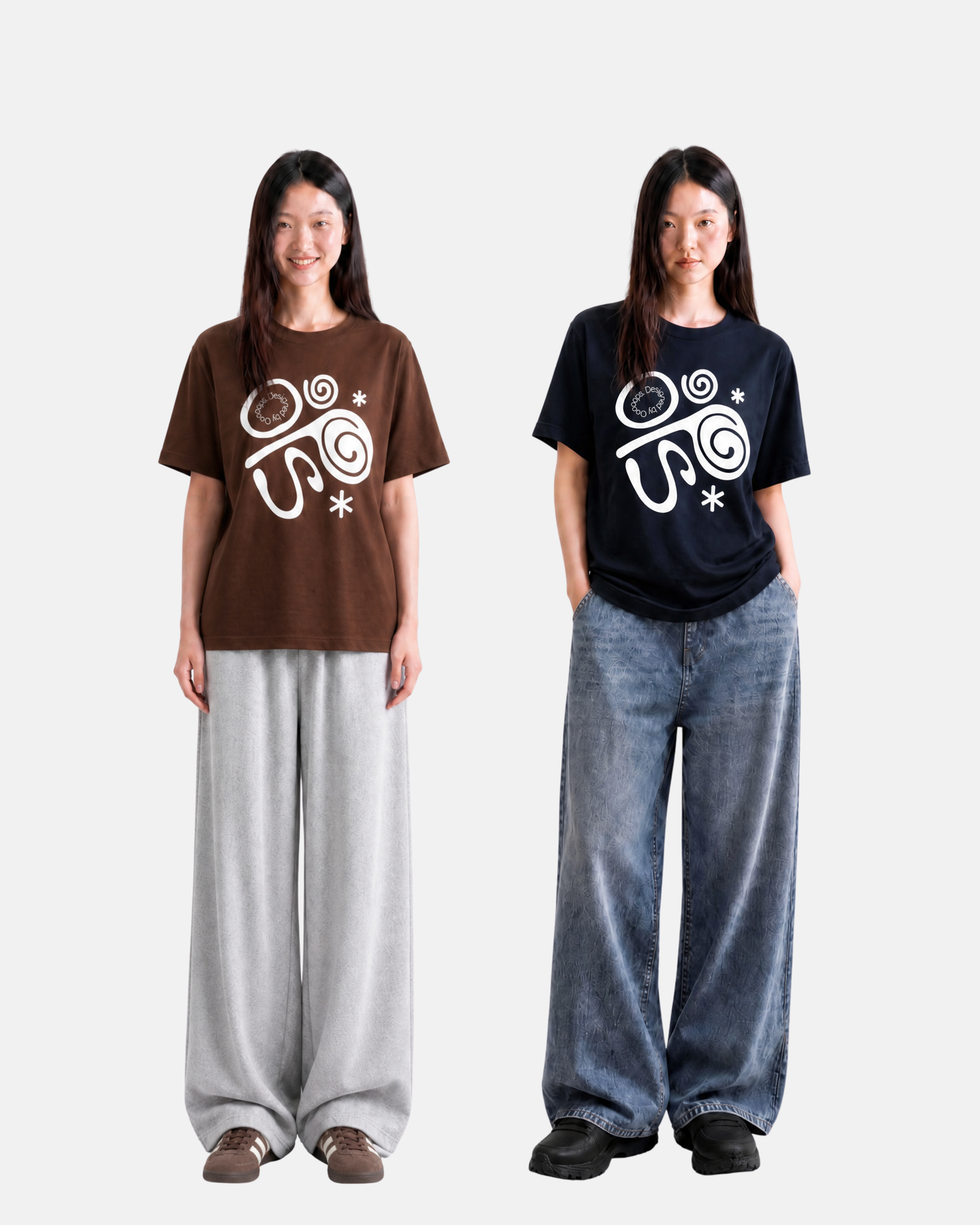 Brown)Ooooops lettering tee