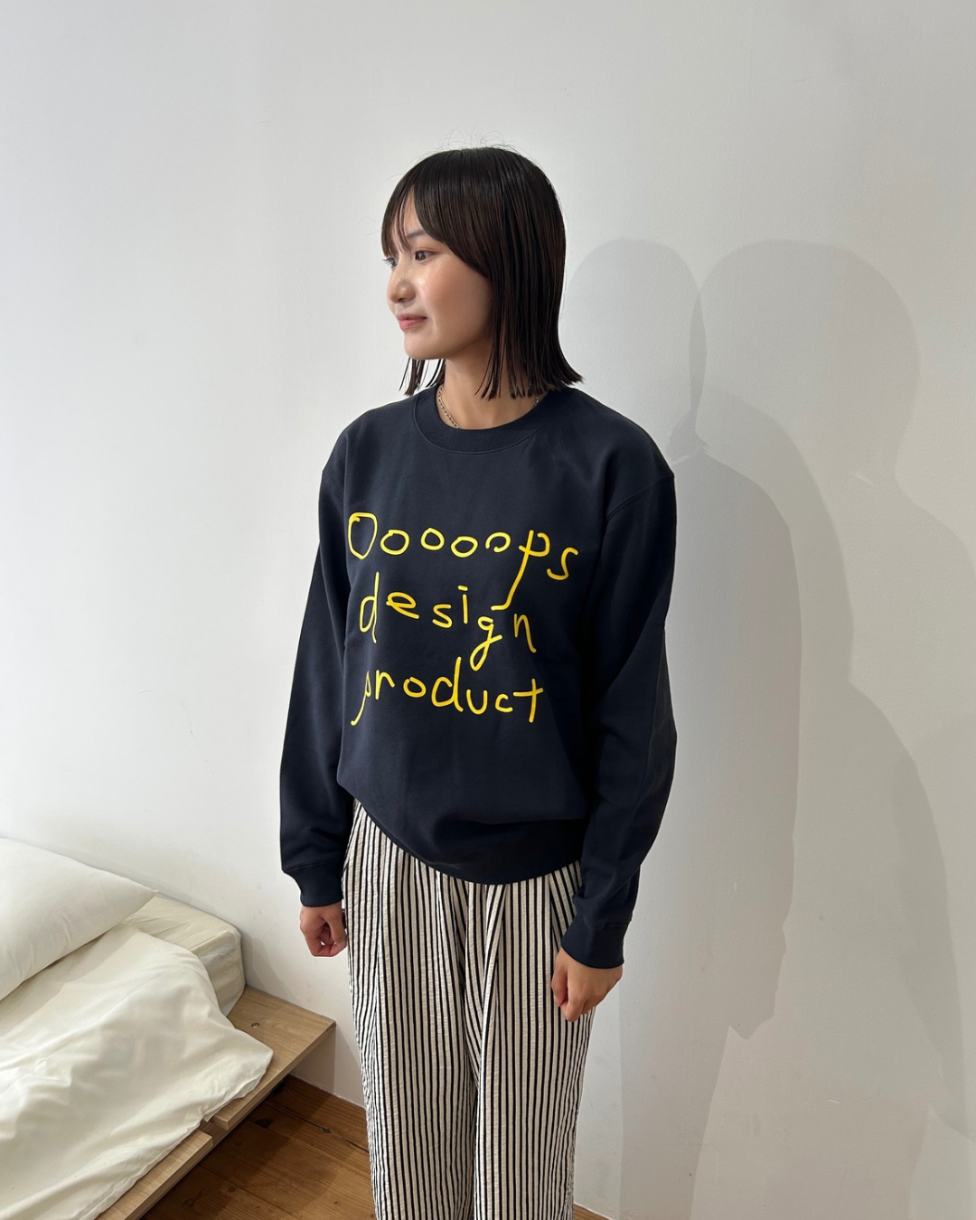 Navy)Ooooops handwritten sweat