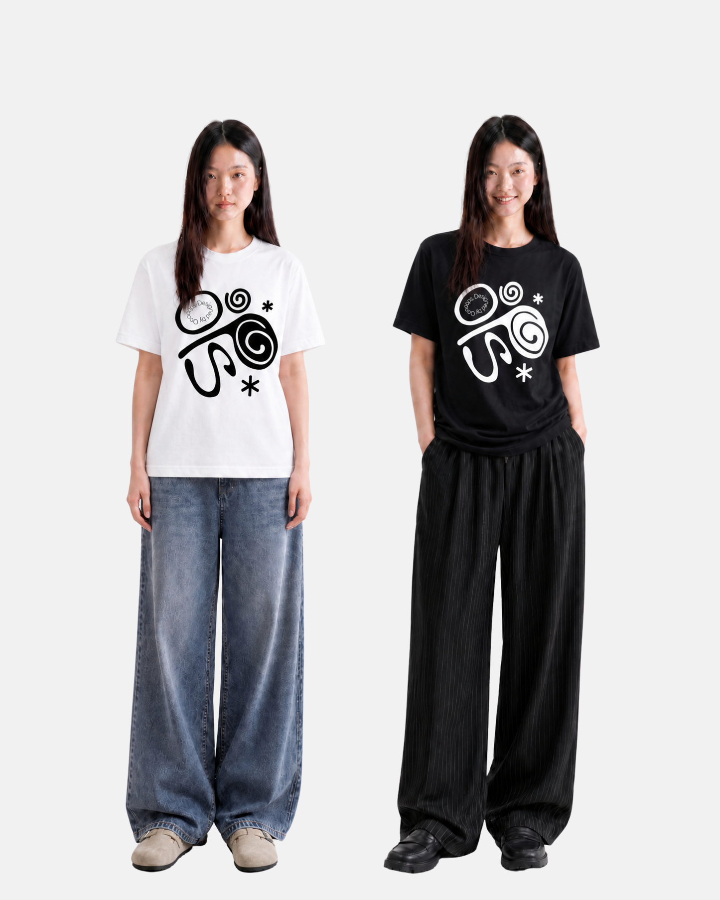 Brown)Ooooops lettering tee