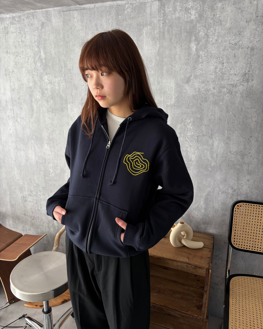 Navy)Guruguru zip foodie