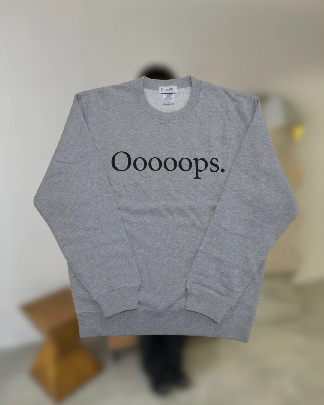 Gray)Ooooops print sweat