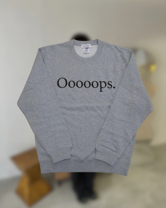 Gray)Ooooops print sweat