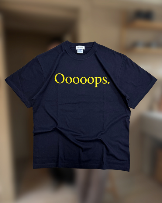 Navy_yellow)Ooooops print tee
