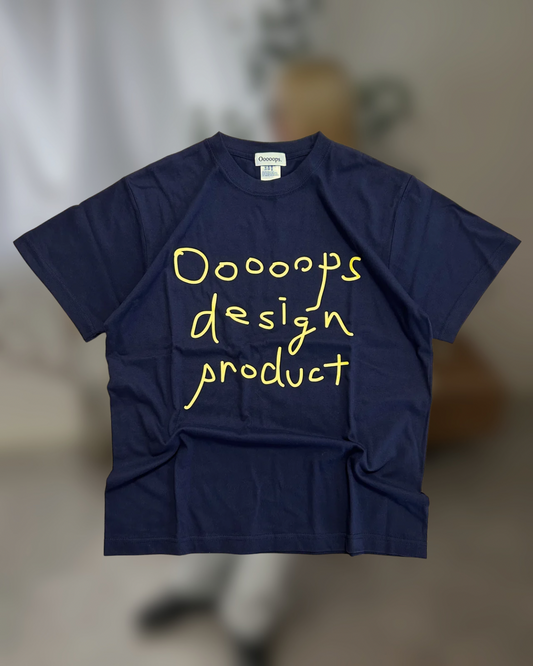 Navy)Ooooops handwritten tee