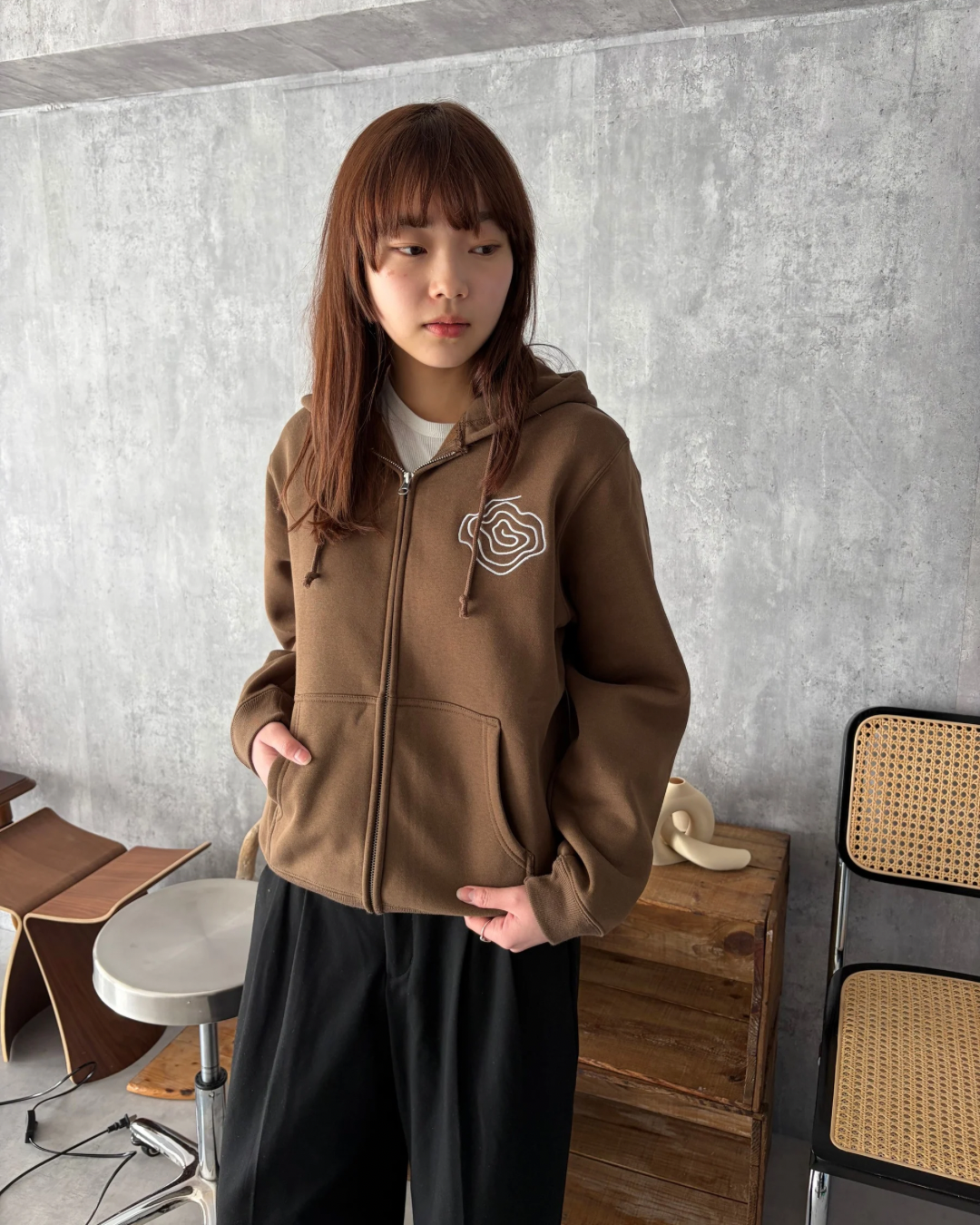 Brown)Guruguru zip foodie