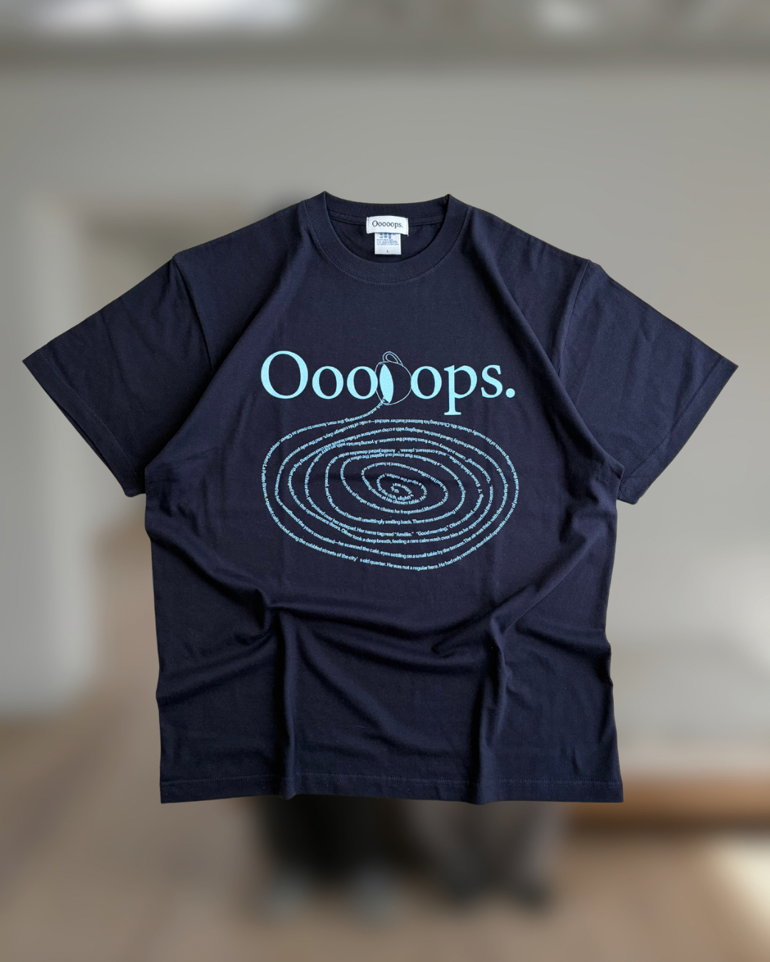 Navy_lightblue)Spilling coffee tee