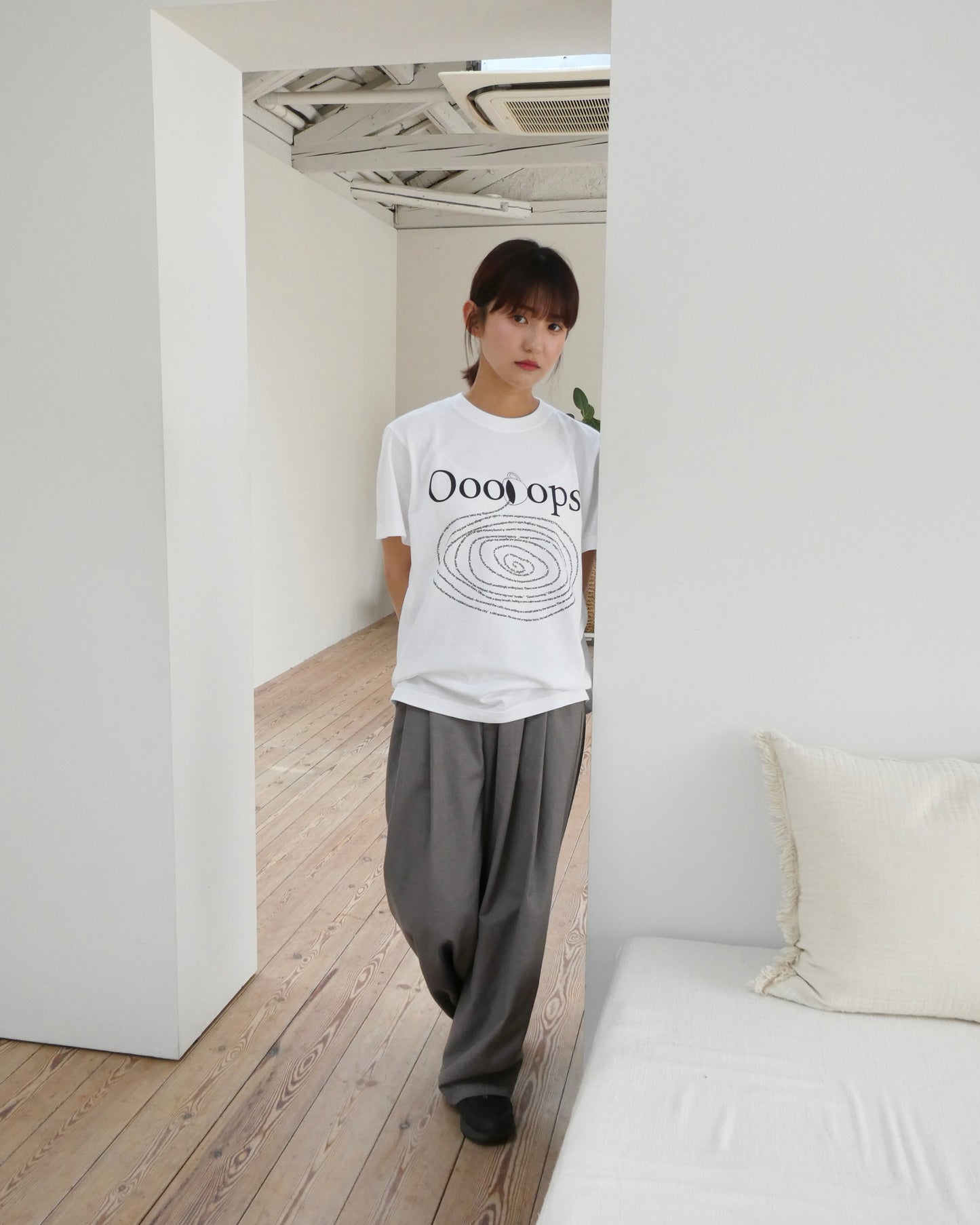 White)Spilling coffee tee