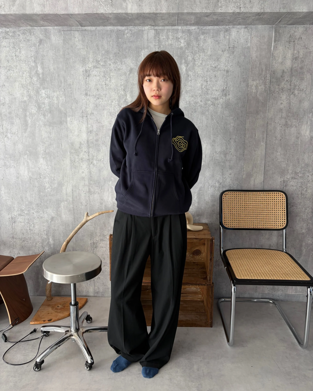 Navy)Guruguru zip foodie